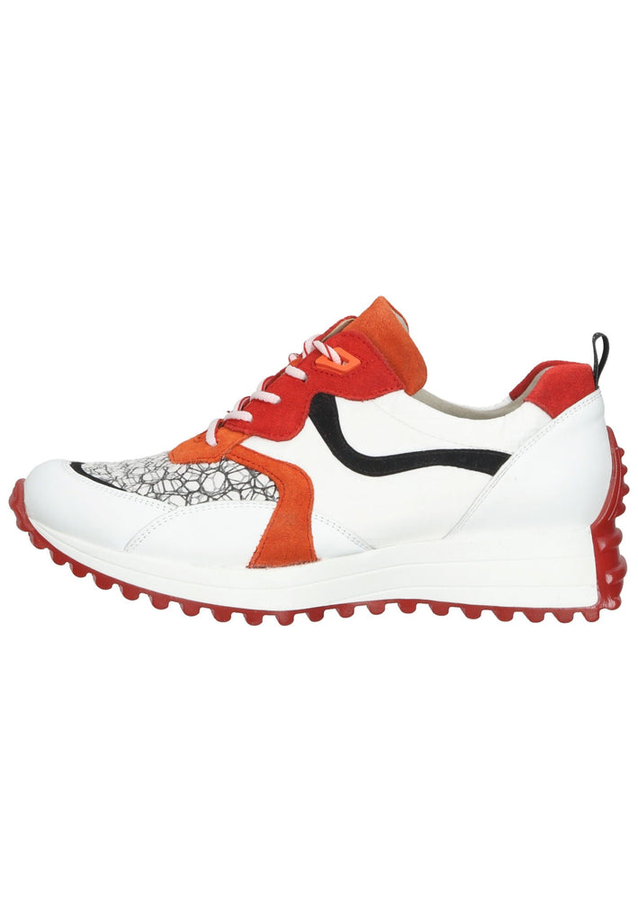 Waldläufer Sneaker Leder/Textil Weiß/Orange - surf4shoes