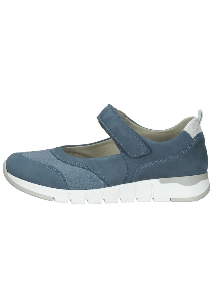 Waldläufer Slipper Leder/Textil Blau/Silber - surf4shoes