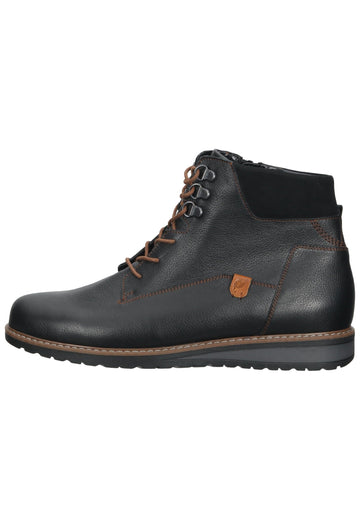 Waldläufer Stiefelette Leder Schwarz Warmfutter - surf4shoes