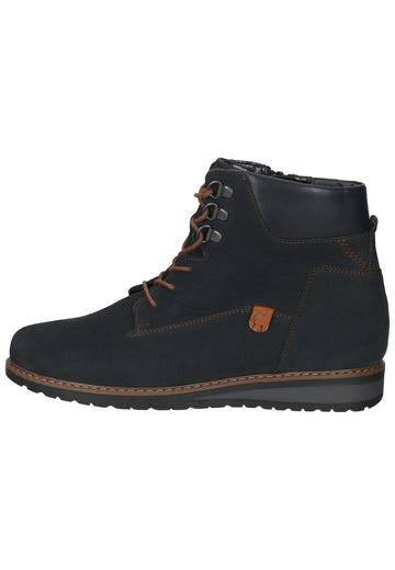 Waldläufer Stiefelette Leder dunkelblau Warmfutter - surf4shoes