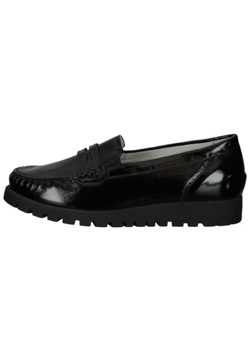 Waldläufer Slipper Leder Schwarz - surf4shoes