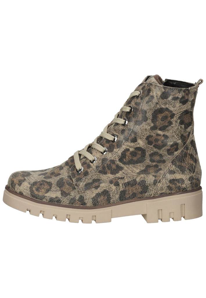 Waldläufer Stiefelette Leder Leopard Warmfutter - surf4shoes