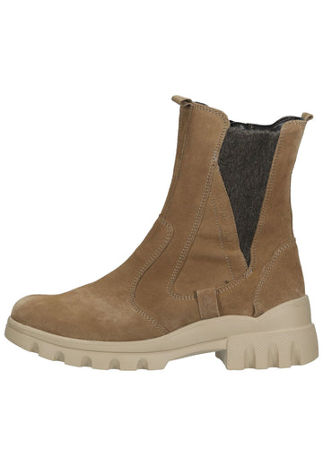 Waldläufer Stiefelette Leder/Textil Taupe Warmfutter - surf4shoes