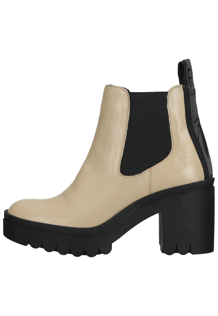 FLY London Stiefelette Leder/Textil Beige - surf4shoes