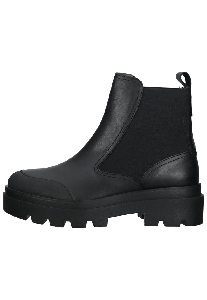 FLY London Stiefelette Leder/Textil Schwarz - surf4shoes