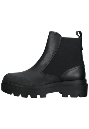 FLY London Stiefelette Leder/Textil Schwarz - surf4shoes