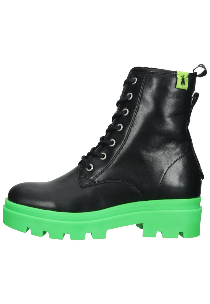 FLY London Stiefelette Leder Schwarz/Grün - surf4shoes