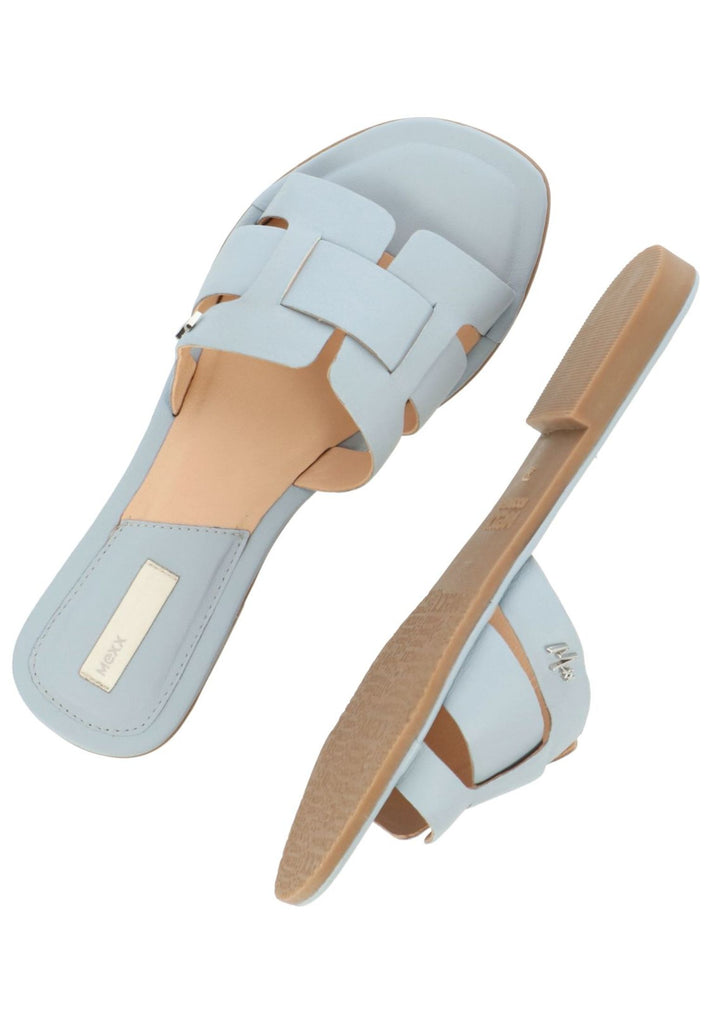 Mexx Pantoletten Leder Hellblau - surf4shoes
