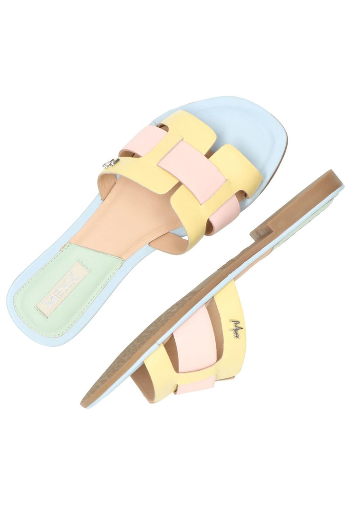 Mexx Pantoletten Leder Gelb - surf4shoes