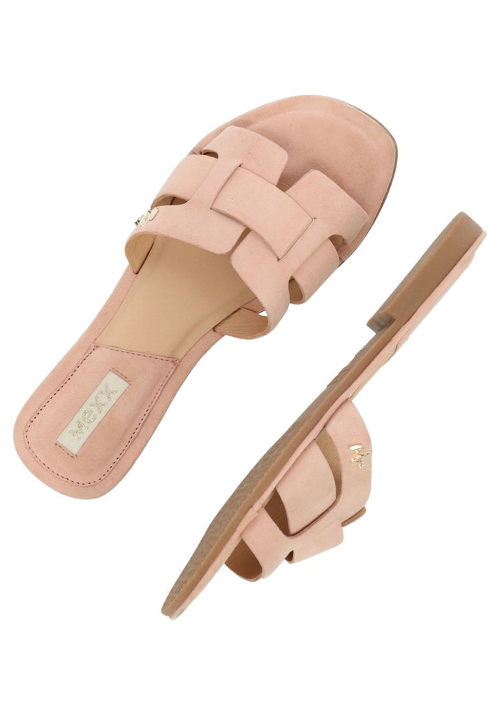 Mexx Pantoletten Veloursleder Hellpink - surf4shoes