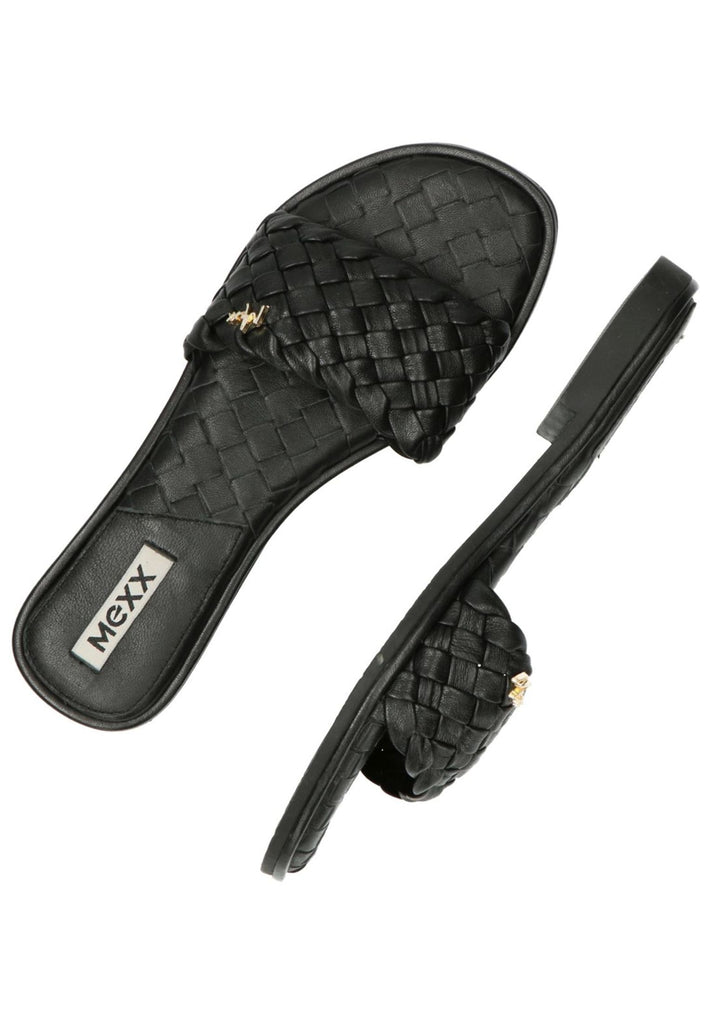 Mexx Pantoletten Leder Schwarz - surf4shoes
