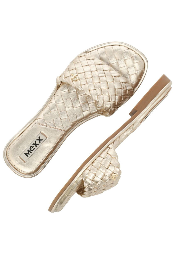 Mexx Pantoletten Leder Gold - surf4shoes