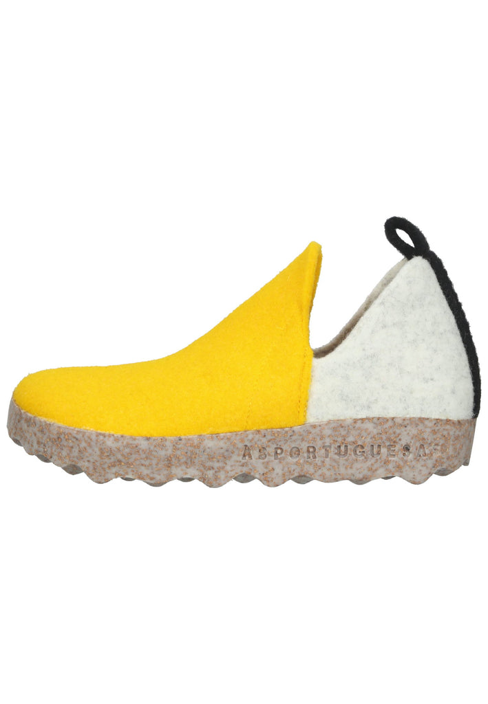ASPORTUGUESAS Hausschuhe Filz Gelb/Weiß - surf4shoes