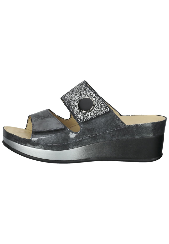 Vital Pantoletten Leder Grau/Silber - surf4shoes