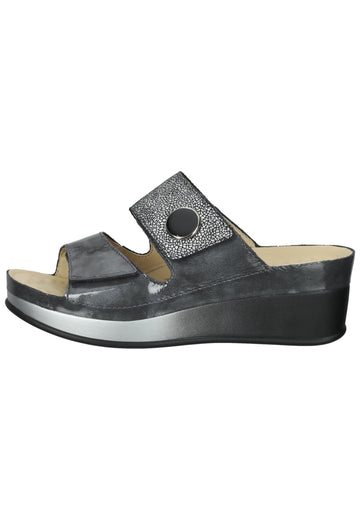 Vital Pantoletten Leder Grau/Silber - surf4shoes