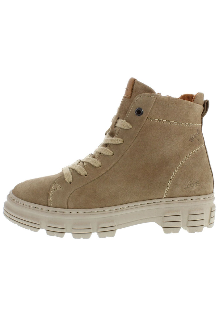 Libelle Stiefelette Veloursleder Dunkelbeige - surf4shoes