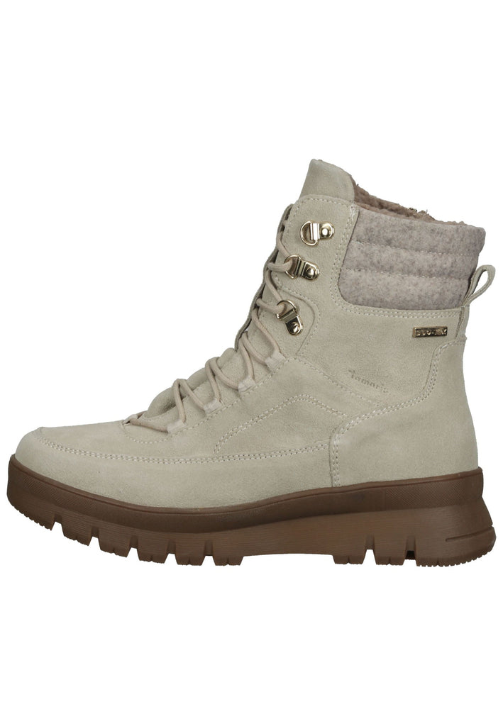 Tamaris Comfort Stiefelette Veloursleder/Textil Ivory Warmfutter - surf4shoes