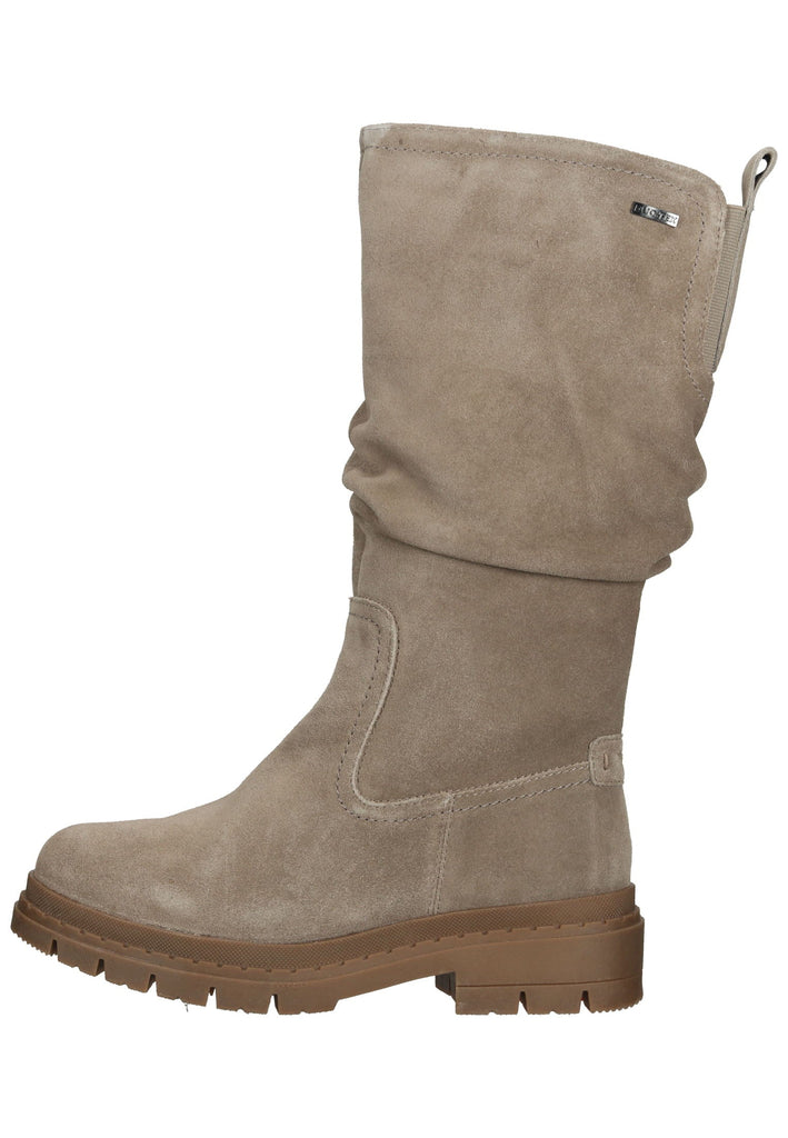 Tamaris Comfort Stiefel Veloursleder Taupe Warmfutter - surf4shoes