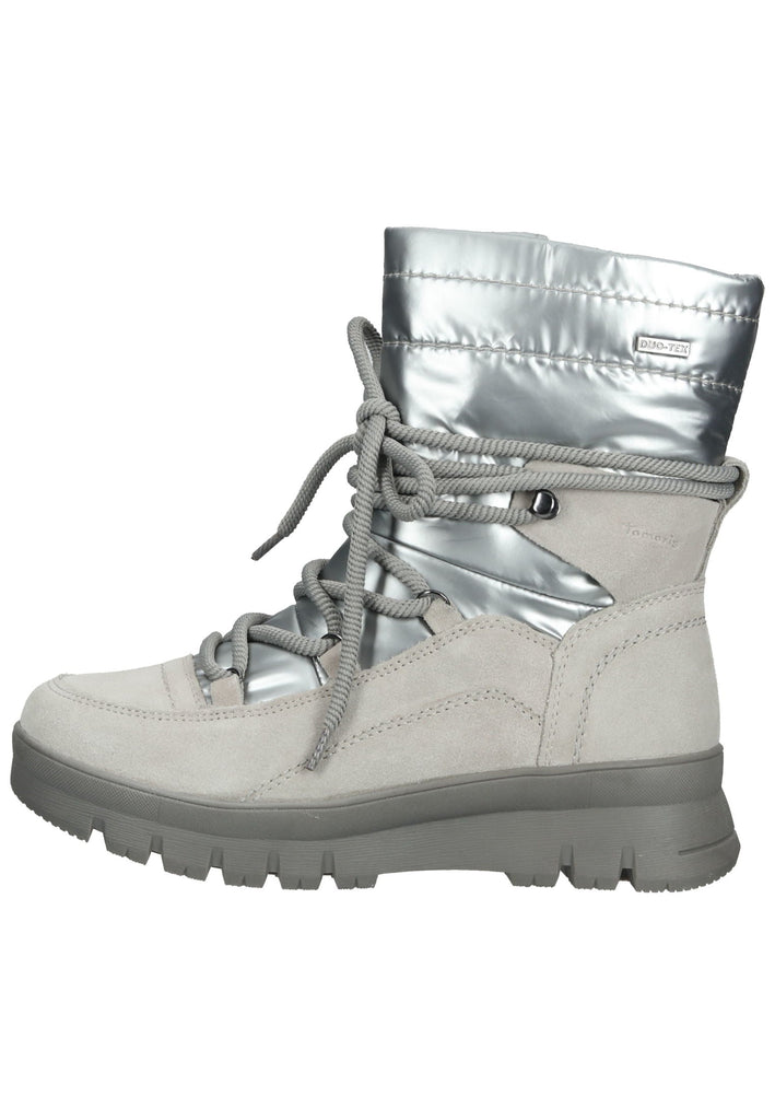 Tamaris Comfort Stiefelette Leder/Textil Hellgrau Warmfutter - surf4shoes