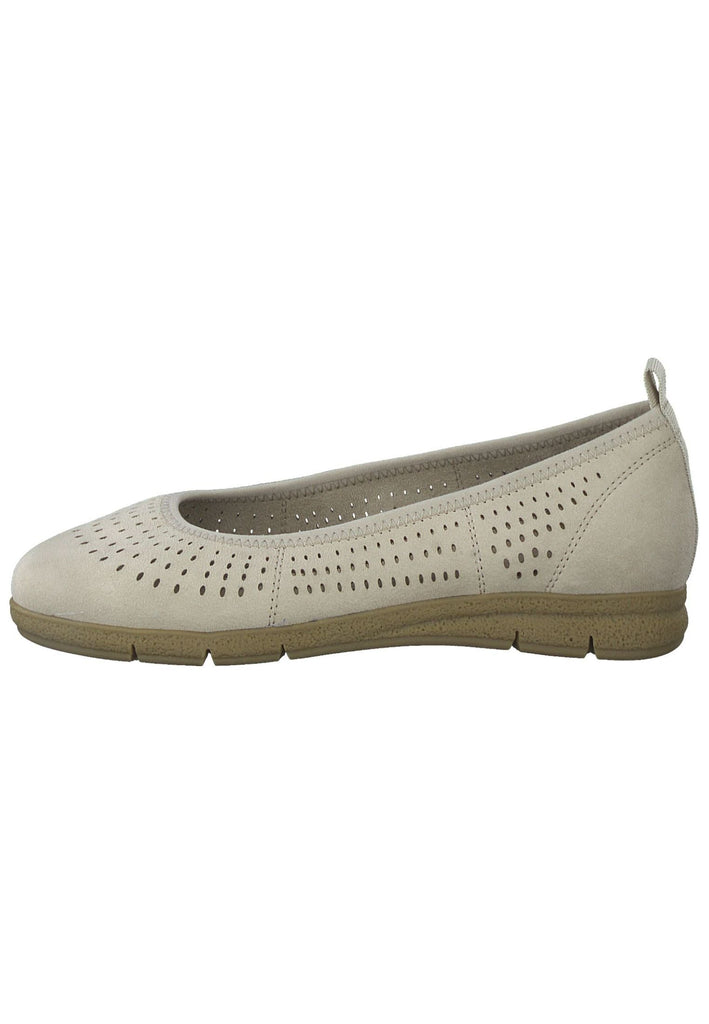 Tamaris Comfort Ballerinas Leder Beige - surf4shoes