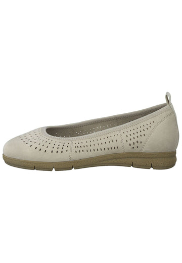 Tamaris Comfort Ballerinas Leder Beige - surf4shoes