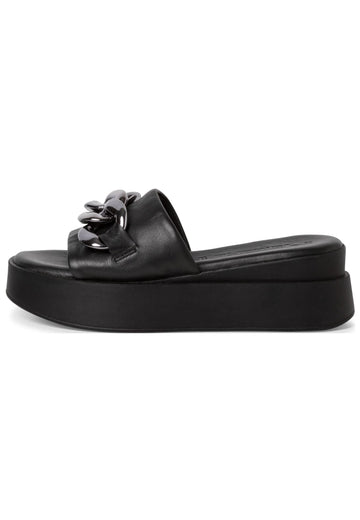 Tamaris Pantoletten Leder Schwarz - surf4shoes