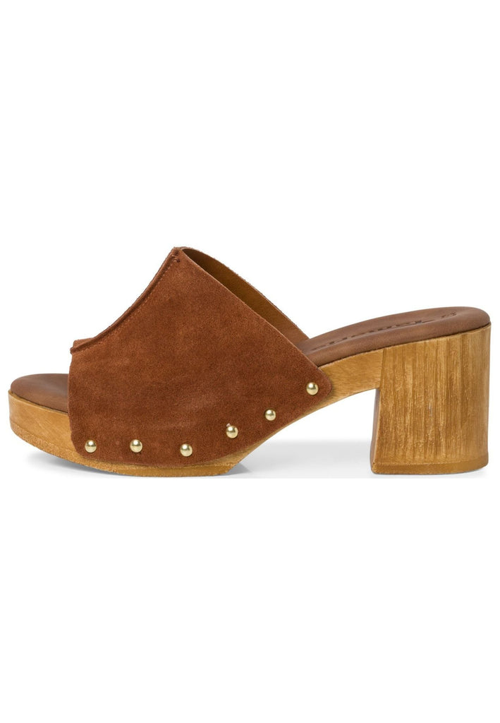 Tamaris Pantoletten Leder Cognac - surf4shoes