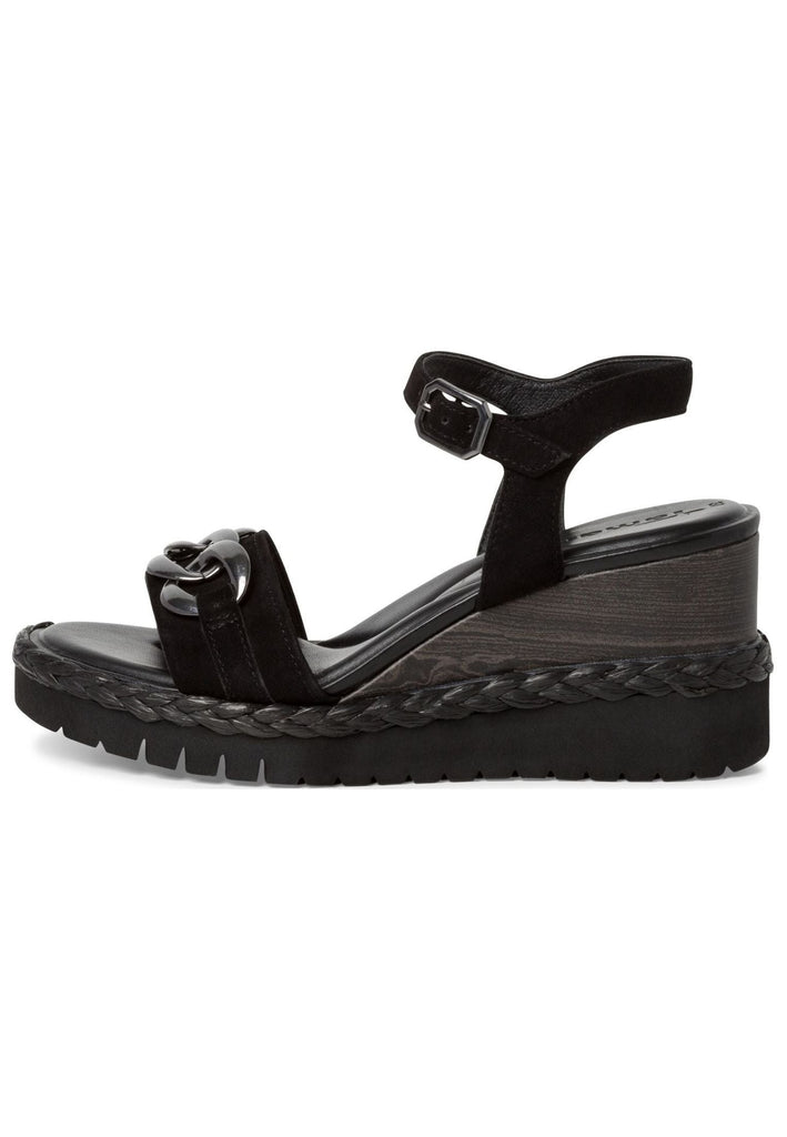 Tamaris Sandalen Veloursleder Schwarz - surf4shoes