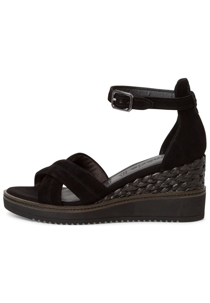 Tamaris Sandalen Veloursleder Schwarz - surf4shoes