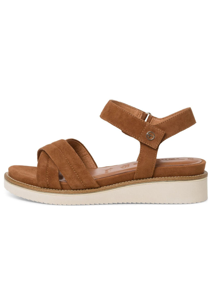 Tamaris Sandalen Veloursleder Cognac - surf4shoes