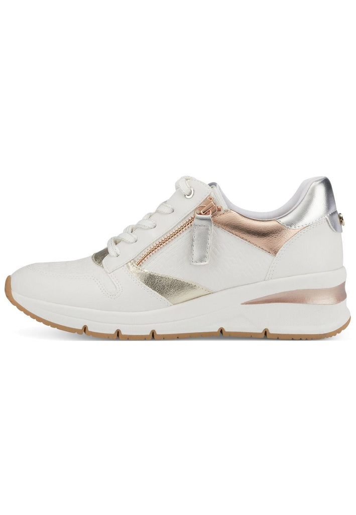 Tamaris Sneaker Lederimitat Weiß/Gold - surf4shoes