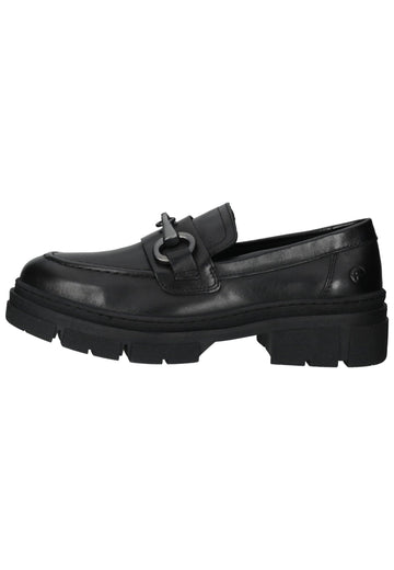 Tamaris Slipper Leder Schwarz - surf4shoes
