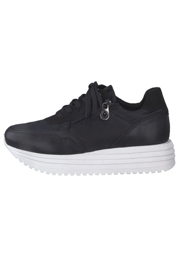 Marco Tozzi Sneaker Lederimitat/Textil Schwarz Kombi - surf4shoes