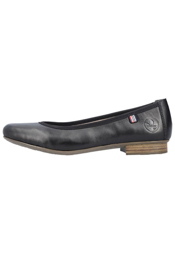 Rieker Ballerinas Glattleder Schwarz - surf4shoes