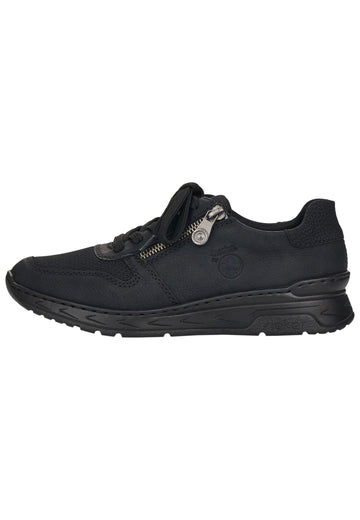 Rieker Sneaker Lederimitat Schwarz - surf4shoes