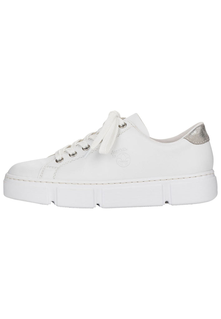 Rieker Sneaker Lederimitat Weiß/Silber - surf4shoes