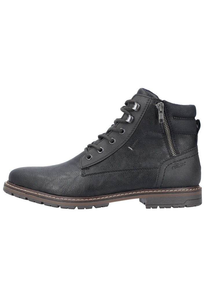 Rieker Stiefelette Lederimitat Schwarz - surf4shoes