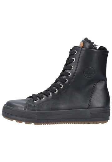 Rieker Sneaker Lederimitat Schwarz - surf4shoes