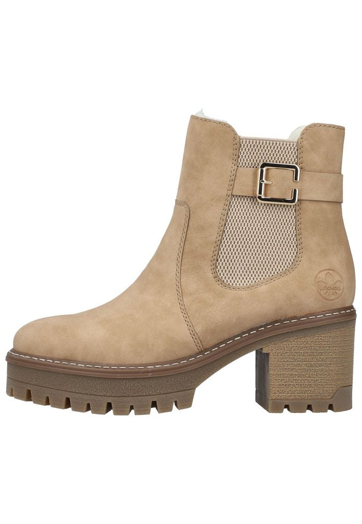 Rieker Stiefelette Lederimitat/Textil Beige/Braun - surf4shoes