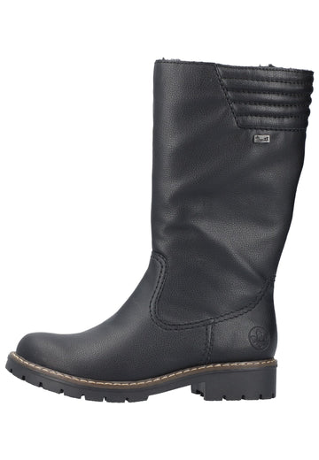 Rieker Stiefel Lederimitat Schwarz - surf4shoes