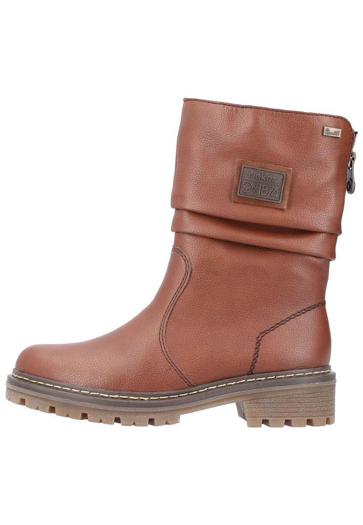 Rieker Stiefel Lederimitat Rotbraun - surf4shoes