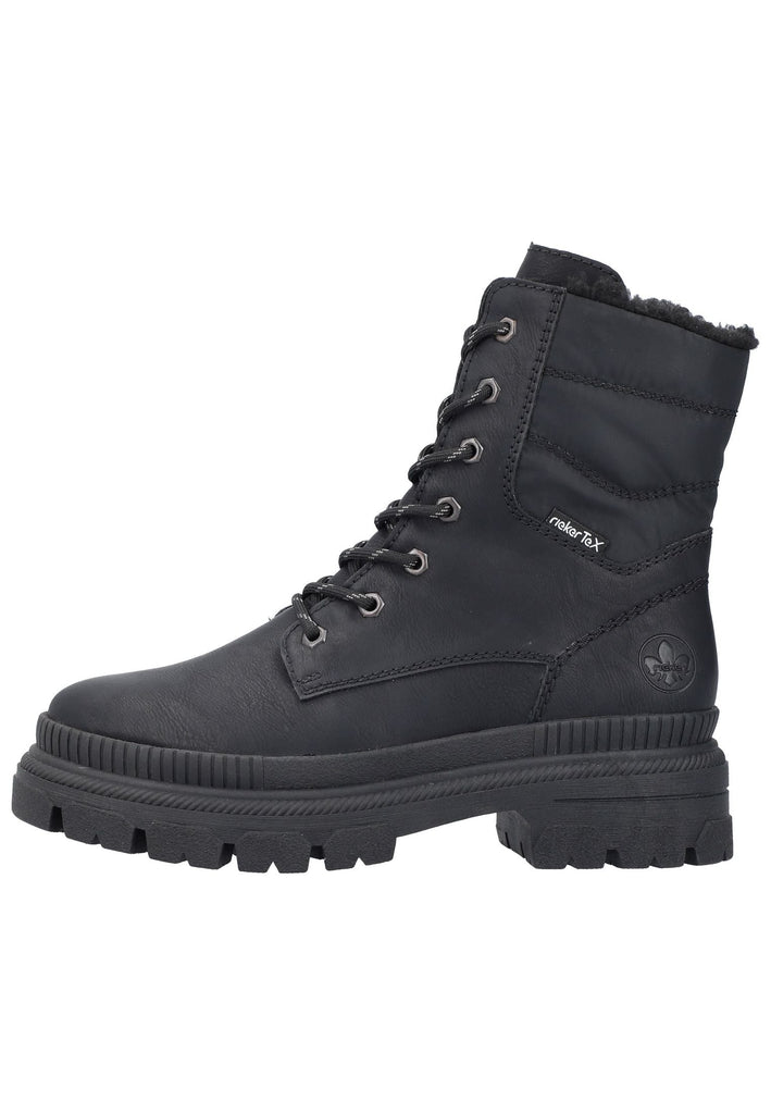 Rieker Stiefelette Lederimitat Schwarz/Schwarz - surf4shoes