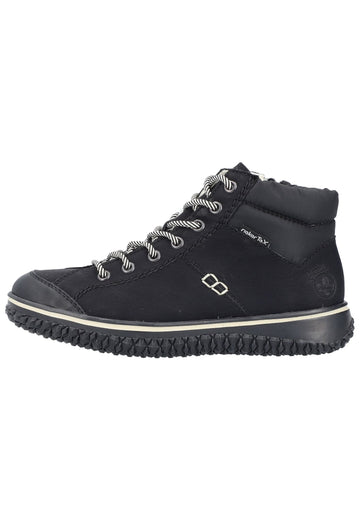 Rieker Sneaker Lederimitat Schwarz/Schwarz - surf4shoes