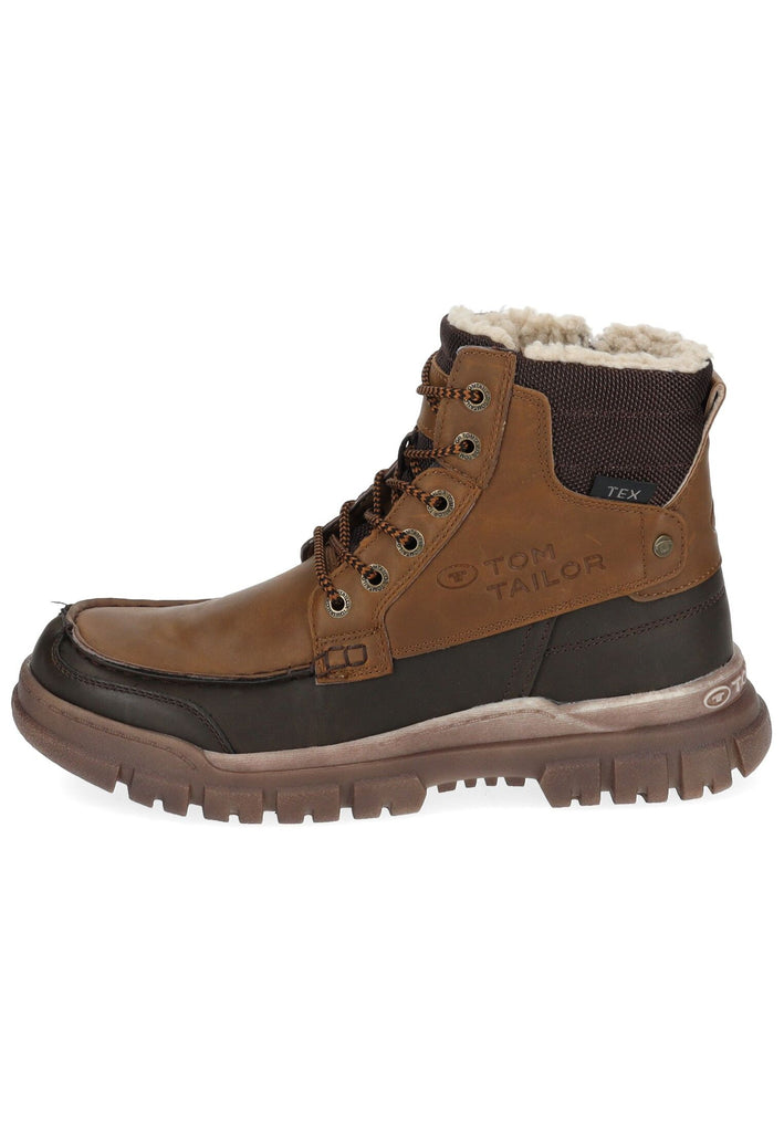 Tom Tailor Stiefelette Lederimitat/Textil Cognac Warmfutter - surf4shoes