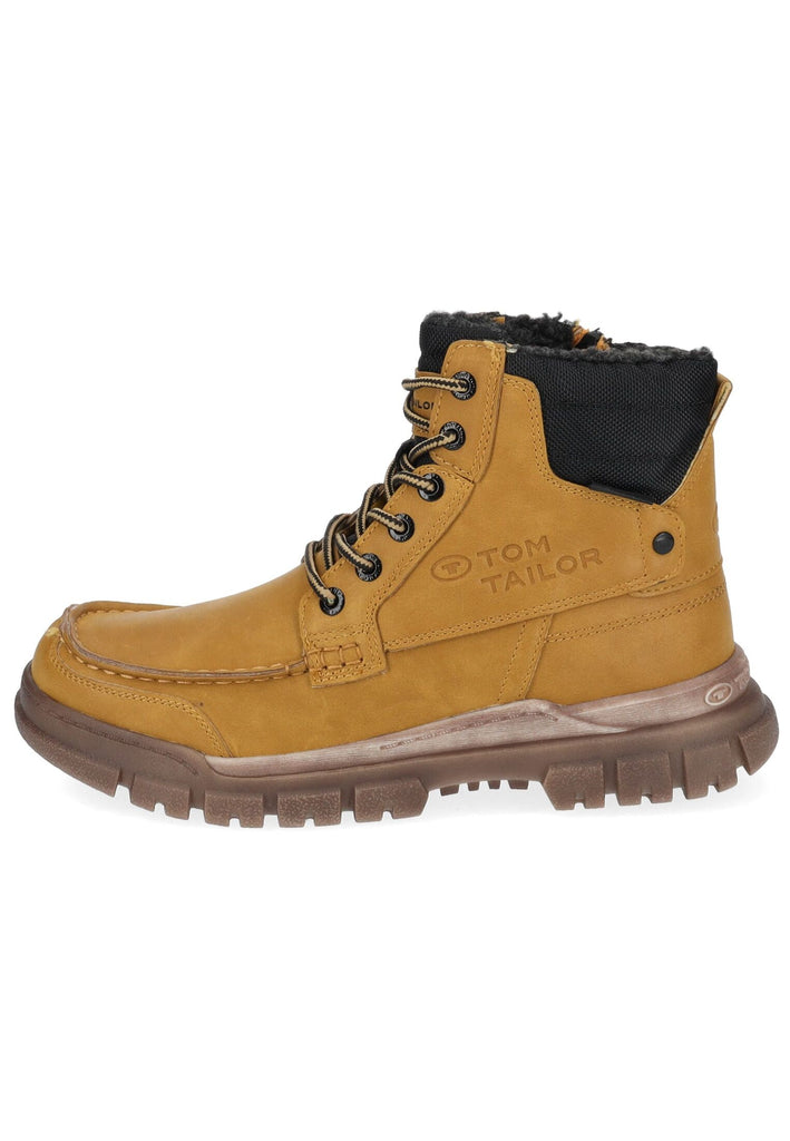 Tom Tailor Stiefelette Lederimitat/Textil Camel Warmfutter - surf4shoes
