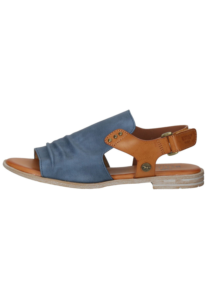 Mustang Sandalen Lederimitat/Textil Blau/Braun - surf4shoes