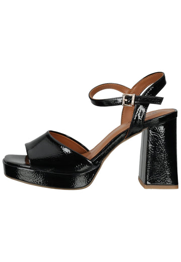Mustang Sandalen Lederimitat Schwarz Lack - surf4shoes