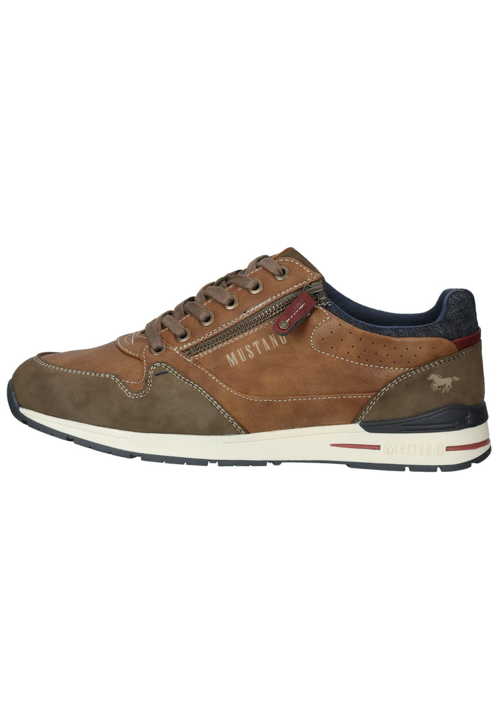 Mustang Sneaker Lederimitat/Textil Hellbraun - surf4shoes