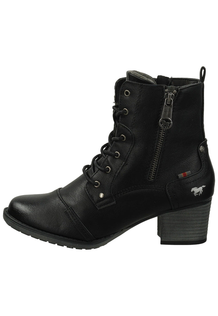 Mustang Stiefelette Lederimitat Schwarz Warmfutter - surf4shoes