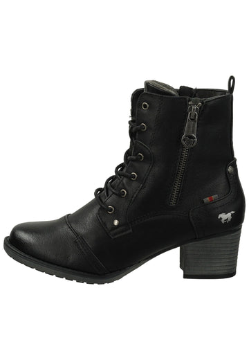 Mustang Stiefelette Lederimitat Schwarz Warmfutter - surf4shoes